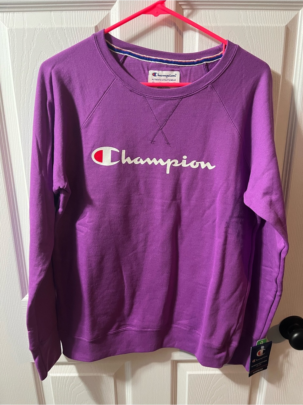 Champion Purple Logo Crewneck Sweatshirt
